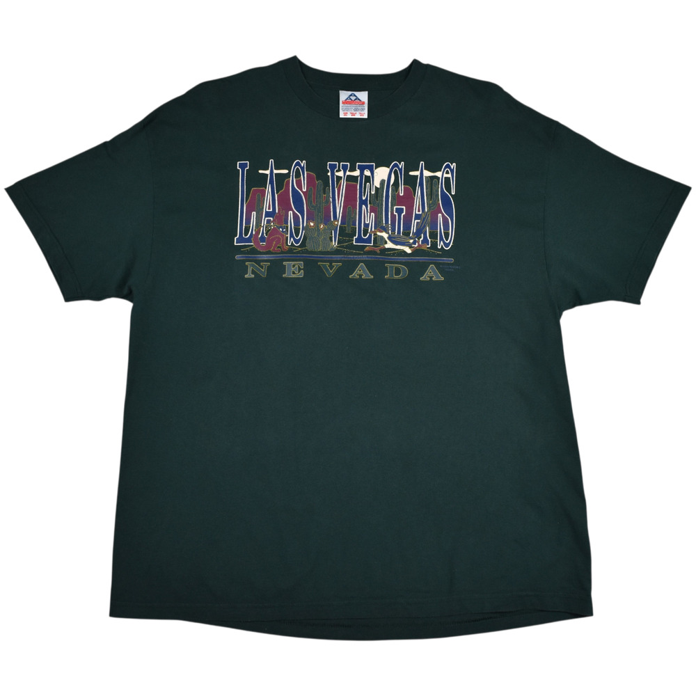Vintage Las Vegas T-shirt 2XL Dark Green Cotton Southwest 90s Nature Gorpcore